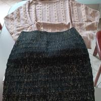Completo donna elegante – maglione + gonna tweed (