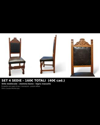 4 sedie legno 
