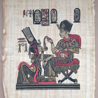 Disegni di arte egizia su carta di Papiro: Tutankh