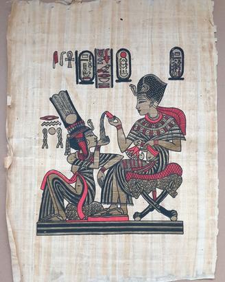 Disegni di arte egizia su carta di Papiro: Tutankh