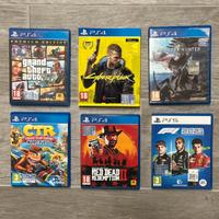 Giochi PS4/PS5: GTA5, Cyberpunk, RDR2, CTR, F1 MHW