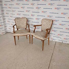 Coppia Sedie con braccioli stile Luigi XV