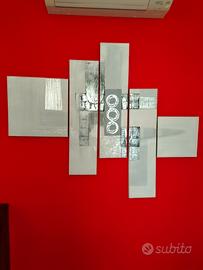 Quadro moderno componibile bianco e grigio 