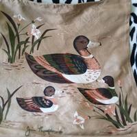 copri cuscino in seta jim thompson anatre beige