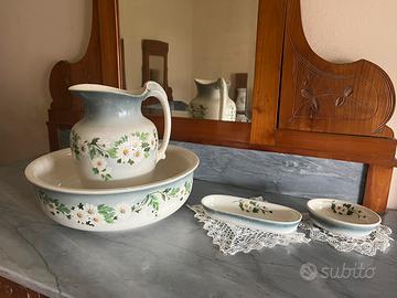 Antico set da lavabo in ceramica – completo