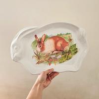 Vassoio coniglio ceramica, vintage