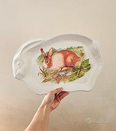 Vassoio coniglio ceramica, vintage