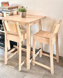 Tavolo alto Ikea Norraker + 2 sgabelli