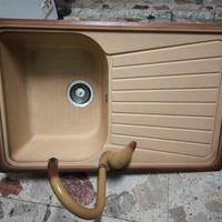 Lavello 79x50cm e rubinetto miscelato colore Terra