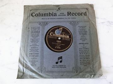 Disco 78rpm grammofono Columbia 10 pollici bifacci