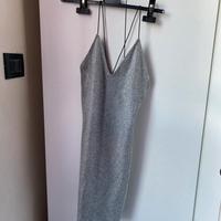 Vestito glitter argento