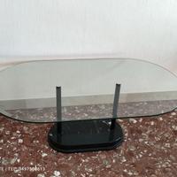 tavolino moderno anni 90 marmo e vetro H40 110x60