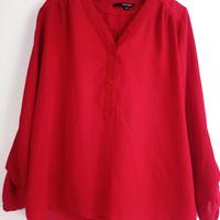 camicia rossa borgogna trasparente Xs