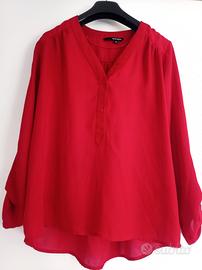 camicia rossa borgogna trasparente Xs