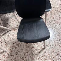 Set di 8 Sedie Moderne Nere effetto Legno