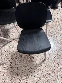 Set di 8 Sedie Moderne Nere effetto Legno