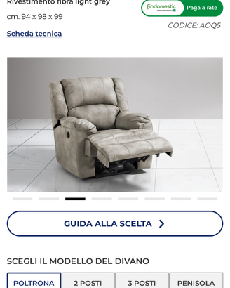 Divano con poggiapiedi e poltrona reclinabile