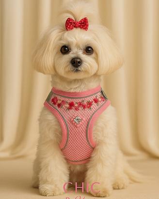 Pettorina per cane decoro floreale