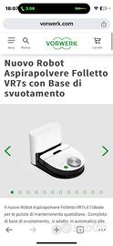 Nuovo Robot Aspirapolvere Folletto VR7s