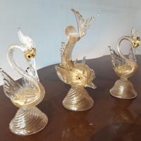 3 soprammobili in vetro di Murano