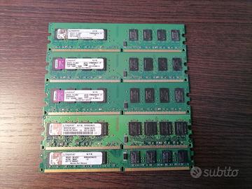5 moduli DIMM 2GB DDR2 800 240 pin KVR800D2N6/2G