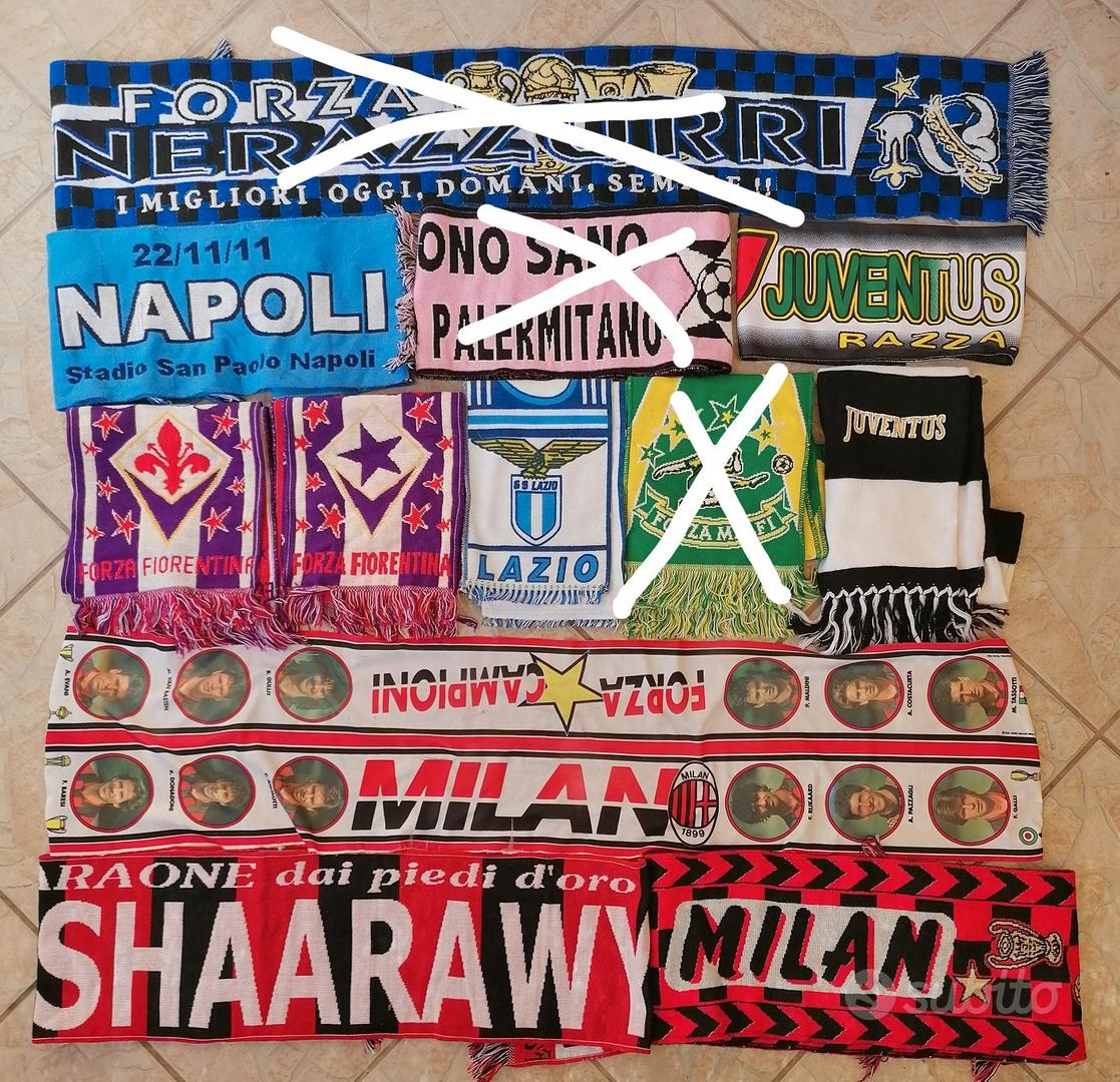 Écharpe De Football Rare 2 Faces – Napoli, Juventus, Lazio, Milan, Roma, Inter, Torino