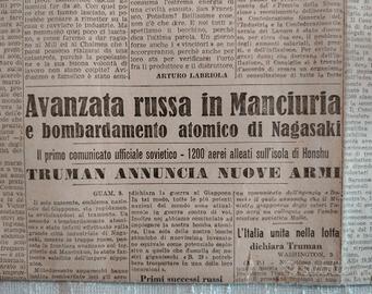 IL TEMPO 10 Agosto 1945 BOMBA ATOMICA NAGASAKI