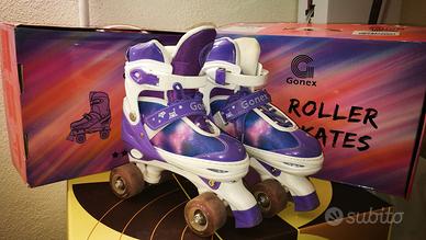 Gonex Pattini a Rotelle Regolabili con 4 Ruote Led