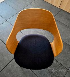 set 4 sedia HVIDOVRE rovere miele e nere