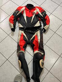Tuta Moto Dainese Rosso Fluo /Perla/Nero