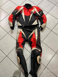 Tuta Moto Dainese Rosso Fluo /Perla/Nero