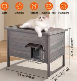 Cuccia per gatti da esterno NUOVA già montata.