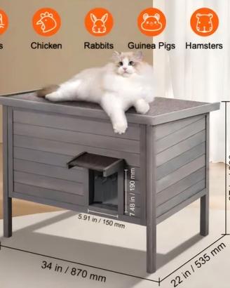 Cuccia per gatti da esterno NUOVA già montata.