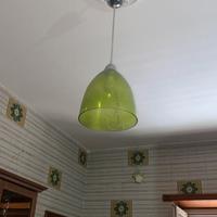 Lampadario in vetro verde