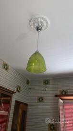 Lampadario in vetro verde