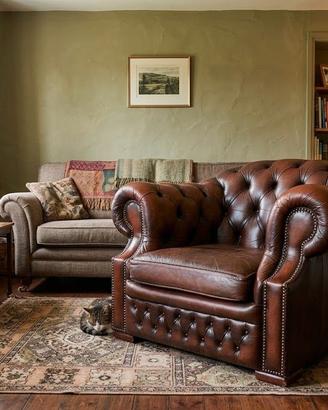 Poltrona originale inglese Chesterfield in pelle
