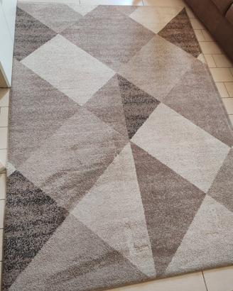 Tappeto moderno geometrico beige / tortora 160x230