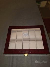 Scatola Porta Orologi 12 Posti con Coperchio Trasp
