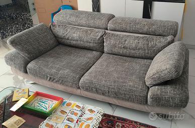 Divano moderno in tessuto grigio mélange / tortora