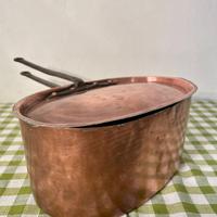 Pentola ovale in rame vintage