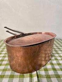 Pentola ovale in rame vintage