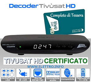 XORO HRS 8830 Decoder TIVUSAT HD completo Tessera