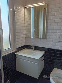 Mobile Bagno Sospeso 60cm Bianco - Lavabo in VETRO