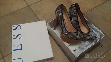 Scarpe tacchi zeppe nuove guess nero giardini ecc