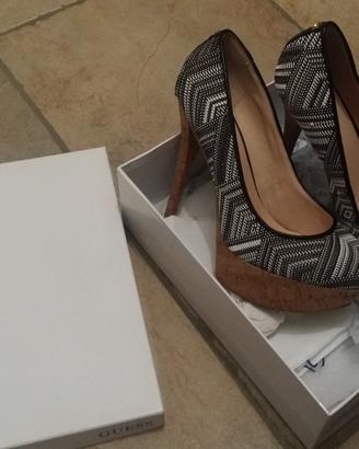 Scarpe tacchi zeppe nuove guess nero giardini ecc