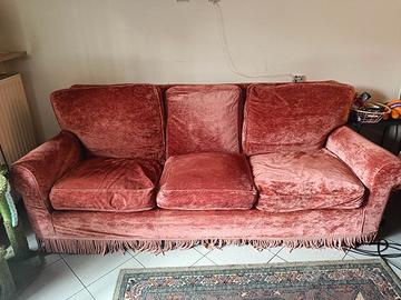 Divano rosa antico in velluto 
