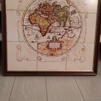 quadro mappamondo antico ceramica