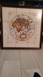 quadro mappamondo antico ceramica