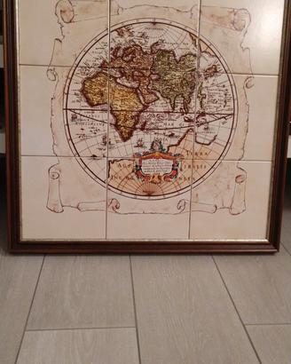 quadro mappamondo antico ceramica