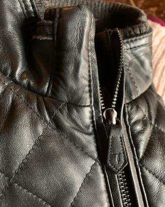 Trussardi giubbotto in pelle colore nero nuovo